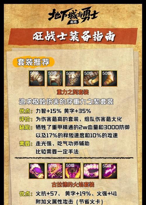 地下城勇士手游50级装备推荐？
