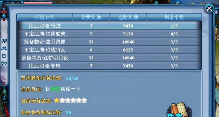 《神雕侠侣》游戏帮派任务建设及与厢房关系详解（挑战游戏中帮派任务）
